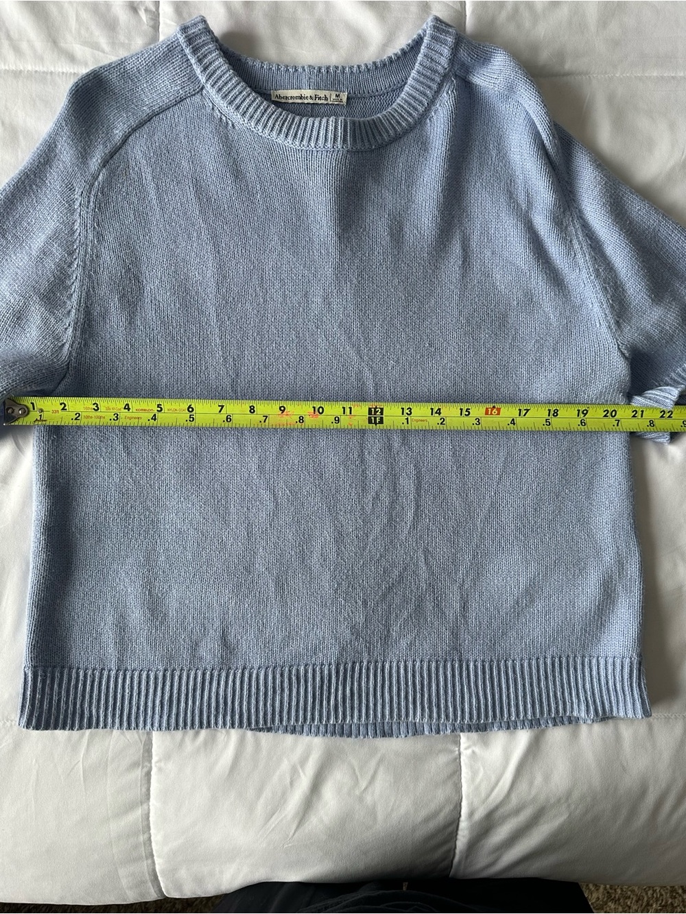 Abercrombie & Fitch Light Blue Short-Sleeve Knit Sweater Size M - Picture 7 of 9